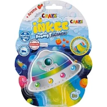 Inkee Foamy Space – Children'S Bath Bomb, Flying Saucer Or Flying Saucer, Bath Ball 110 G, Creamy Texture And Strawberry Scent 1Piece
