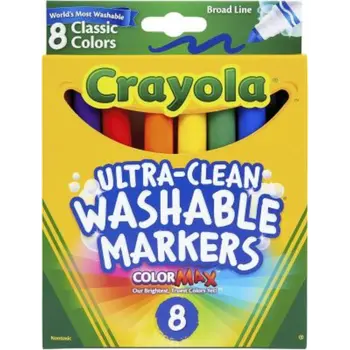 Crayola 8 Count Ultra-Clean Washable®, Wedge Tip, Color Max™ Markers 1Piece