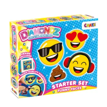 Craze Diamondz Funny Faces Starter Kit Unisex, 5-7 Years 1Piece