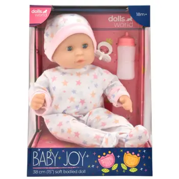 Dolls World 78308 15″ Baby Joy Soft Bodied Baby Doll Toddler, 0-2 Years 1Piece