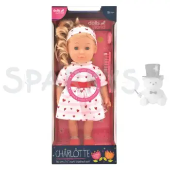 Dolls World 14″ Charlotte Soft Bodied Fashion Doll With Golden Hair Toddler, 0-2 Years 1Piece