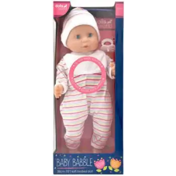 Dolls World 15″ Baby Babble Soft Bodied Baby Doll Toddler, 0-2 Years 1Piece