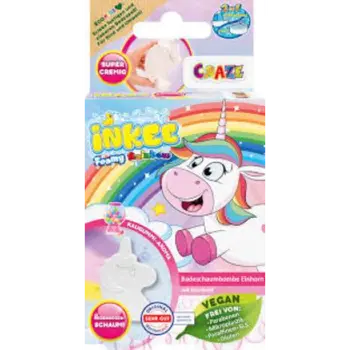 Inkee Craze Foamy Unicorn | Children'S Bath Bomb In The Shape Of A Unicorn Bath Ball - Pink, Yellow & Purple - Dermalogically Tested 1Piece