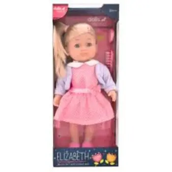 Dolls World 14″ Soft Girl With Hair Elizabeth Nurturing Doll Toddler, 0-2 Years 1Piece