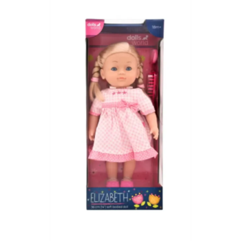 Dolls World 14″ Elizabeth Blonde With Braids Nurturing Doll Toddler, 0-2 Years 1Piece