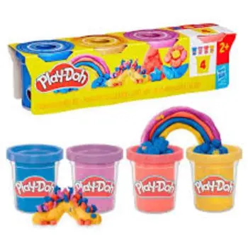 Play-Doh 4 Pack Metallic Shine Modeling Compound, Sparkle Colors, Imagination Toys, Arts And Crafts For Kids 2+ 1Piece