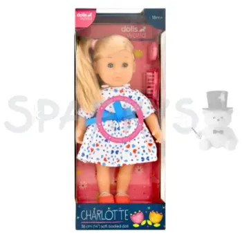 Dolls World Pkn78202 14″ Charlotte Soft Bodied Fashion Doll With Golden Hair Toddler, 0-2 Years 1Piece