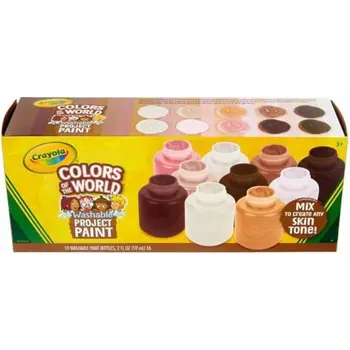 Crayola 10 Count Washable Paint, 2-Oz. Bottles, Colors Of The World 1Piece