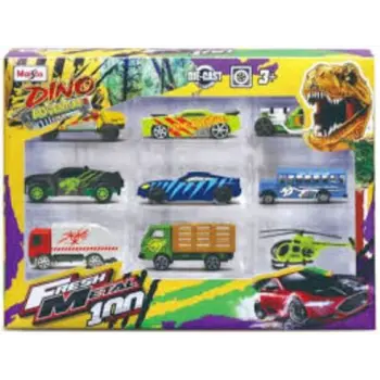 Maisto 1:64 Scale Dino Adventure Diecast Cars Boys, 3-4 Years, Pack Of 9 1Piece