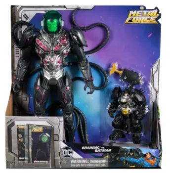 Spin Master Dc Comics Metal Force Brainiac Vs. Batman Action Figure Battle Playset Unisex, 5-7 Years 1Piece