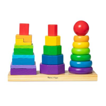 Melissa & Doug Geometric Stacker Wooden Educational Toy Set Unisex, 3-4 Years 1Piece