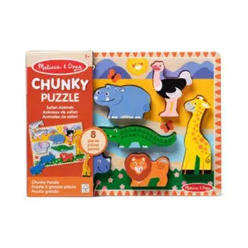 Melissa & Doug Safari Wooden Chunky Peg Puzzle Unisex, 3-4 Years 1Piece