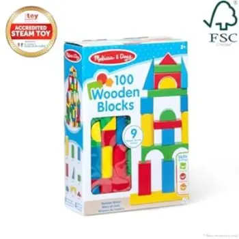 Melissa & Doug Wooden Building Blocks Set Unisex, 3-4 Years 1Piece