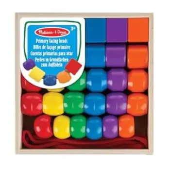 Melissa & Doug Primary Wooden Lacing Beads Educational Activity Set Unisex, 3-4 Years 1Piece