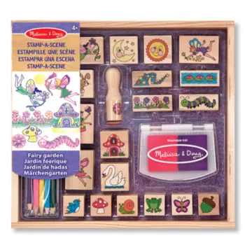 Melissa & Doug Stamp-A-Scene Fairy Garden Playset Unisex, 5-7 Years 1Piece