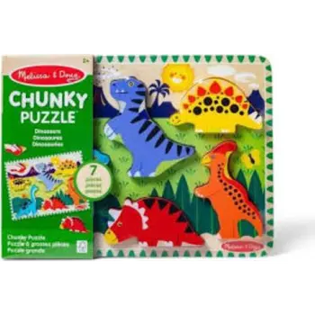 Melissa & Doug Dinosaur Wooden Chunky Peg Puzzle Unisex, 3-4 Years 1Piece