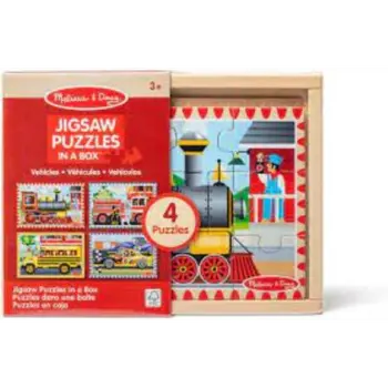 Melissa & Doug Vehicles Themed Wooden Jigsaw Puzzle Unisex, 3-4 Years, Pack Of 4 1Piece