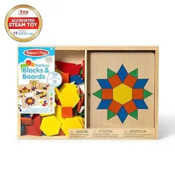 Melissa & Doug Pattern Blocks And Boards Set Unisex, 3-4 Years 1Piece