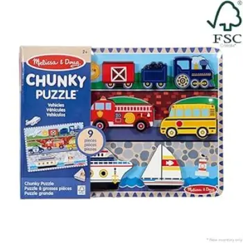 Melissa & Doug Vehicles Wooden Chunky Puzzle Unisex, 3-4 Years 1Piece