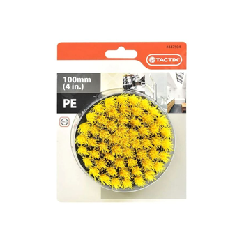 تاكتيكس فرشاة مثقاب ناعمة من بولي ايثيلين اصفر واسود 100 ملم 1قطعة