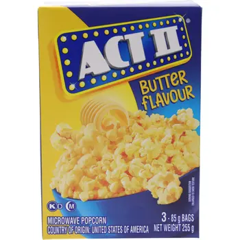 Act II Light Butter Microwave Popcorn 255g