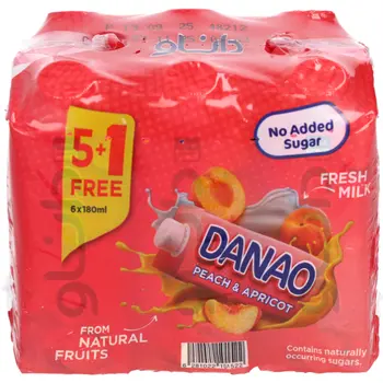 داناو مشروب عصير الخوخ والمشمش بالحليب 6 × 180مل