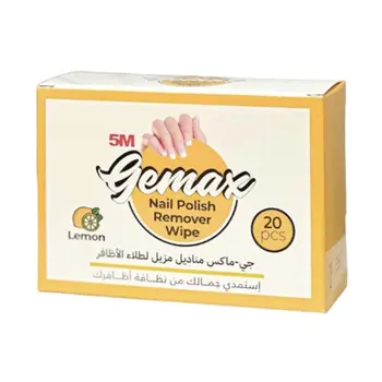 Gemax Lemon Scent Nail Polish Remover Wipes 20 pcs