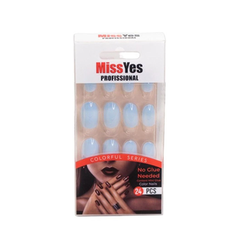 Miss Yes Blue Nails 24 Pieces