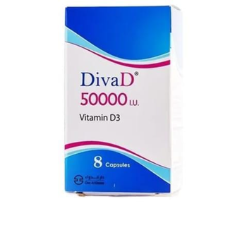 DivaD Vitamin D3 Capsules 50000 I.U. 8 Count