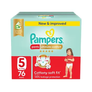 بامبرز عناية مميزة مقاس 5 عبوة بوكس 76قطعة