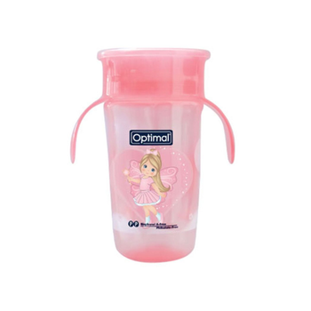 أوبتيمال 2015 كوب تدريب للأطفال بمقبض وردي 320مل