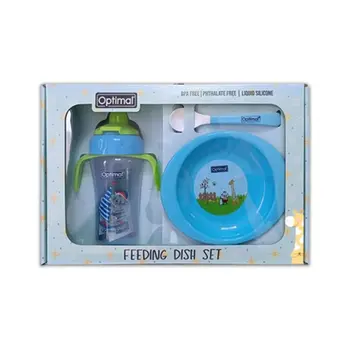 Optimal 604 Feeding Dish Set Blue 3Pieces