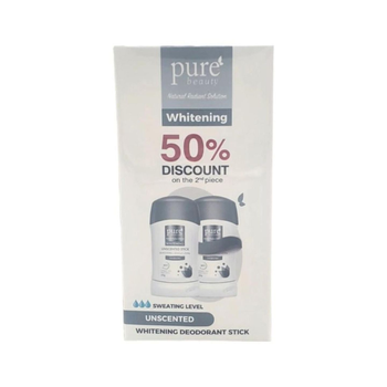 بيور بيوتي مزيل عرق ستيك بدون عطر 1+1 مجاناً 50جرام