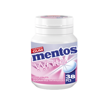 Mentos White Tutti Frutti Sugar-Free Gum 38 Pieces