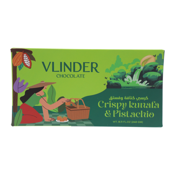 Vlinder Crispy kunafa & pistachio Chocolate Bar 240g