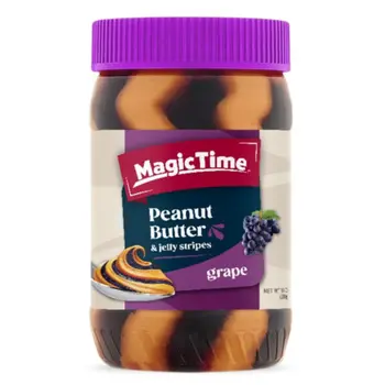 وقت السحر زبدة الفول السوداني والمربى بنكهة العنب 510جرام