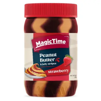 وقت السحر زبدة الفول السوداني والمربى بنكهة الفراولة 510جرام