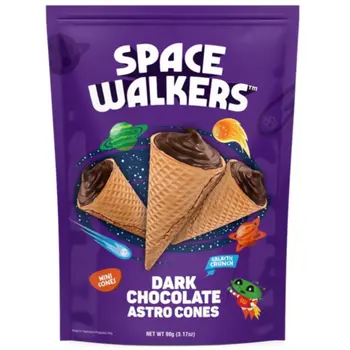 رواد الفضاء قطع بسكويت ويفر صغيرة محشوة بالشوكولاتة الداكنة 90جرام