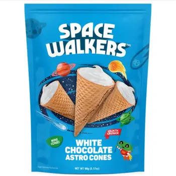 رواد الفضاء قطع بسكويت ويفر صغيرة محشوة بالشوكولاتة البيضاء 90جرام