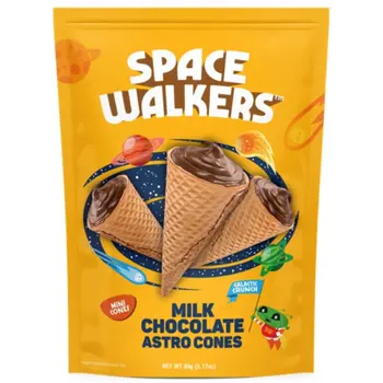 رواد الفضاء قطع بسكويت ويفر صغيرة محشوة بالشوكولاتة بالحليب 90جرام