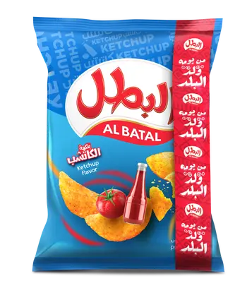 البطل رقائق البطاطس حجم عائلي كاتشب 110 جرام