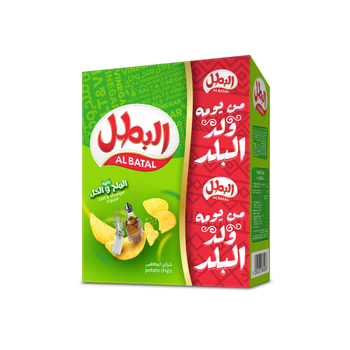 البطل رقائق بطاطس بنكهة الملح والخل 12×23جرام