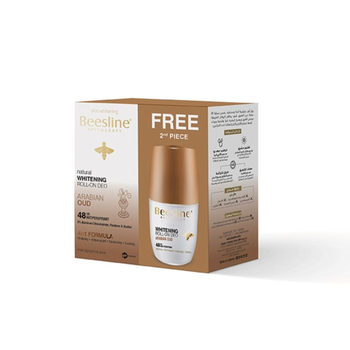 بيزلين رول اون مزيل رائحة العرق الطبيعي لتفتيح البشرة برائحة العود 2×50مل