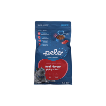 بيلو طعام جاف للققط البالغة بنكهة لحم البقر 1.5كيلو