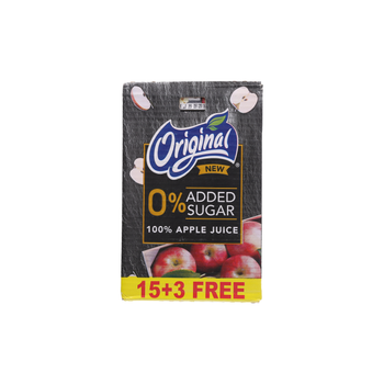 اورجنال عصير التفاح بدون إضافة سكر 200مل × 18قطعة