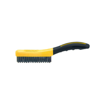 Allway Soft Grip Heavy Duty Carbon Steel Wire Brush Black And Yellow 10 Inch - 105585 1Piece