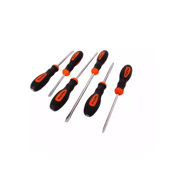 Tactix 6-Piece Chrome Vanadium Steel Blade Screwdriver Set Black And Orange 20 X 30 X 3.5 Cm - 98901 1Piece
