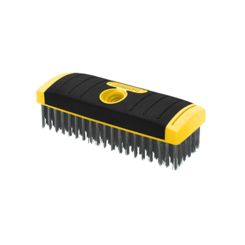 Allway Soft Grip Heavy Duty Carbon Steel Wire Brush Black And Yellow 20.3 X 6.3 X 5.08 Cm - 105582 1Piece