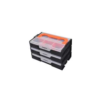 Tactix 3-Piece Mini Interlock Tool Organizer Black And Orange 18 X 26 X 16.8 Cm - 102236 1Piece