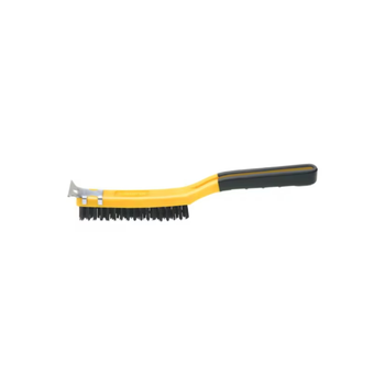 Allway Soft Grip Heavy Duty Carbon Steel Wire Brush Black And Yellow 39.3 X 8.2 X 3.81 Cm - 105583 1Piece